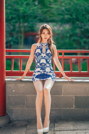 [Cosplay] Popolare Coser Kurokawa - Cheongsam blu e bianco